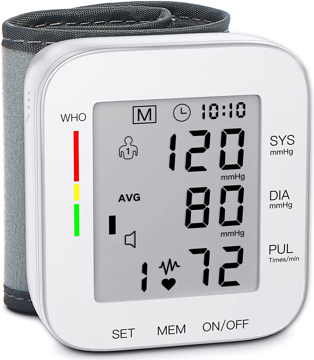 Wrist Blood Pressure Monitor with Automatic Memory for Home Use