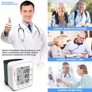 Wrist Blood Pressure Monitor with Automatic Memory for Home Use